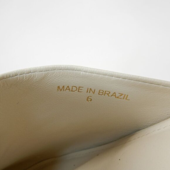 Larroude Zuzi Bit Mule Clogs Slip on Size 6 Ivory Cream Leather Wooden Studs NEW - Picture 13 of 15